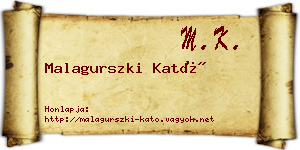 Malagurszki Kató névjegykártya